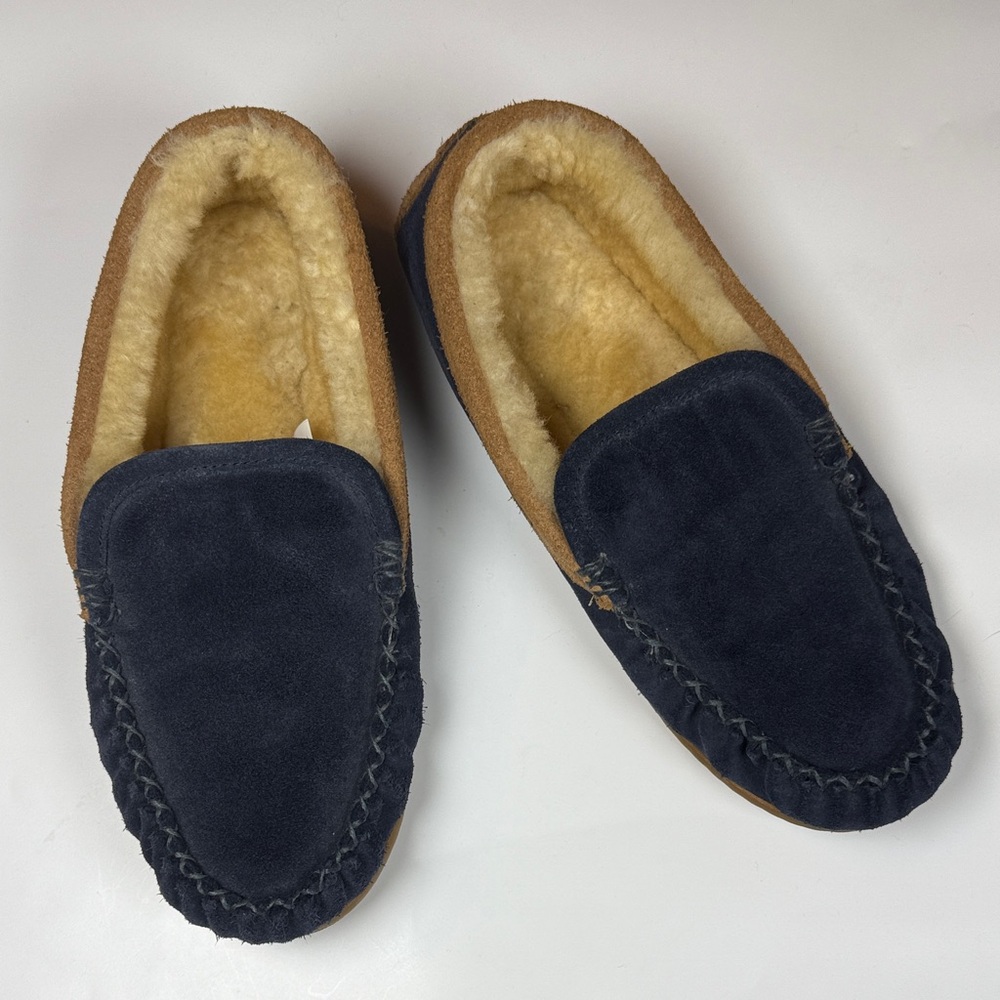 L.L. Bean Men’s Wicked Good Venetian Slipper Navy Blue Suede S-465 Sz 7